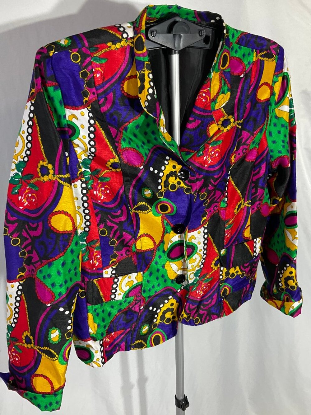 Joni B XL Womens Blazer 90s Lined Purple Red Green Yellow Pink